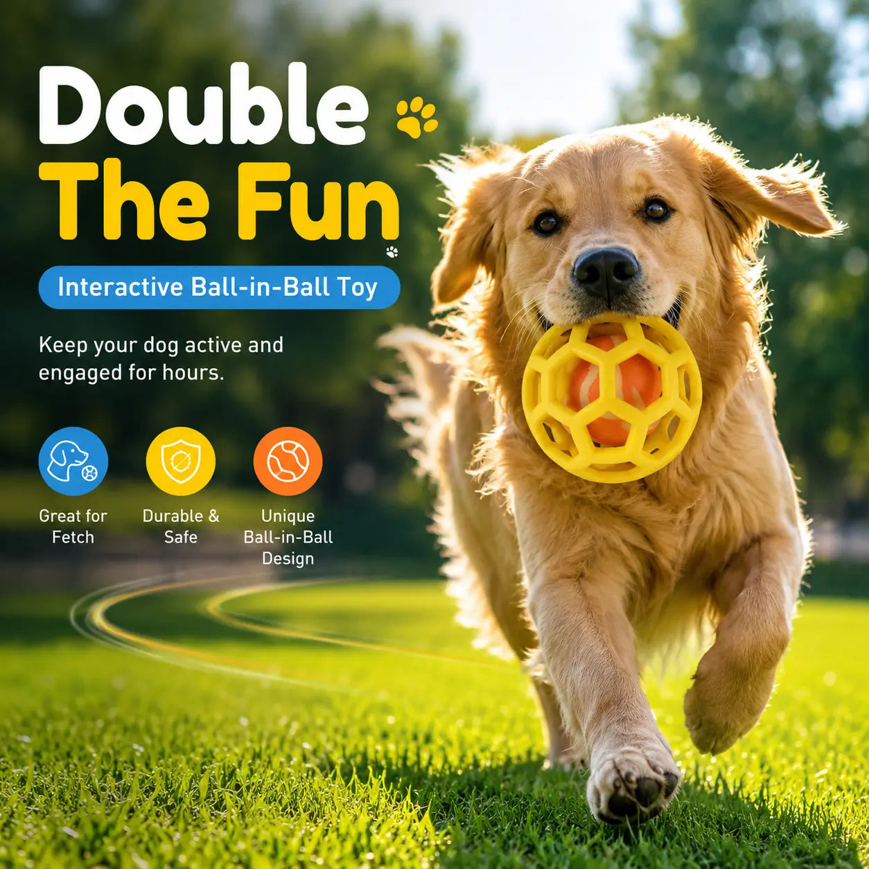 3-Pack Interactive Fetch & Dental Chew Balls for Dogs – Floating TPR Hollow Balls with Tennis Core