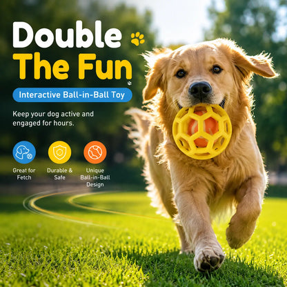 3-Pack Interactive Fetch & Dental Chew Balls for Dogs – Floating TPR Hollow Balls with Tennis Core