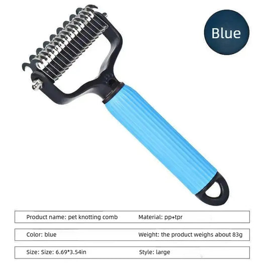 Stainless Steel Double-Sided Detangling Comb for Dogs – Removes Mats, Tangles & Loose Fur