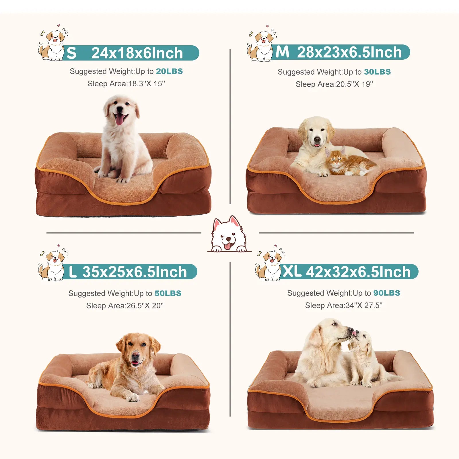 Orthopedic Memory Foam Dog Bed for Large Breeds – Joint Relief with Waterproof, Washable Cover