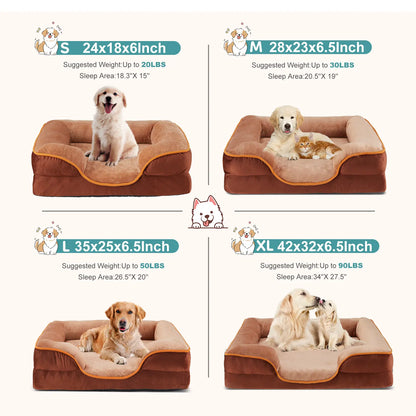 Orthopedic Memory Foam Dog Bed for Large Breeds – Joint Relief with Waterproof, Washable Cover