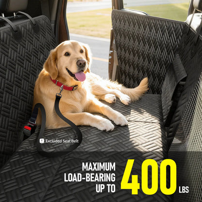 Waterproof Dog Car Seat Hammock Cover – Heavy Duty, 400 lbs Capacity, Fits Cars, SUVs & Trucks