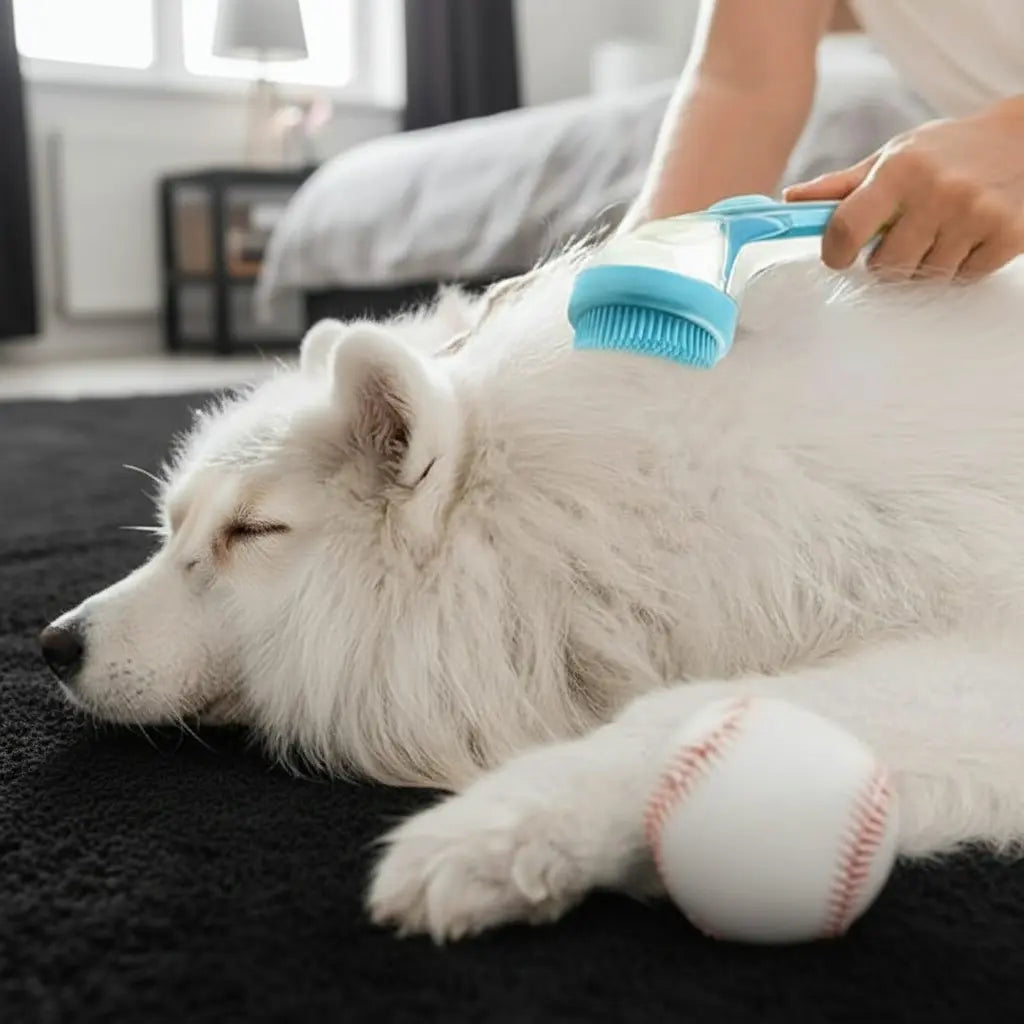 2-in-1 Pet Bath Brush with Soap Dispenser – Soft Silicone Grooming Scrubber for Dogs & Cats