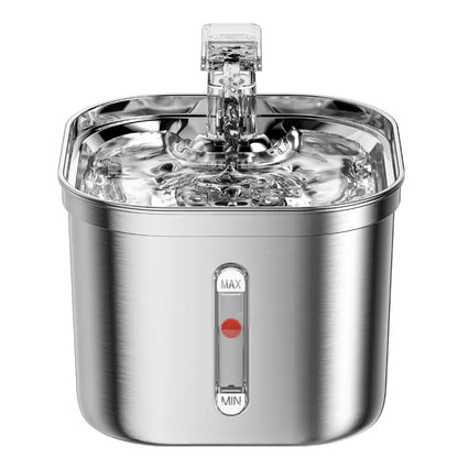 Stainless Steel Cat Water Fountain – 2.2L Ultra-Quiet Pump with 3 Filters for Fresh Hydration