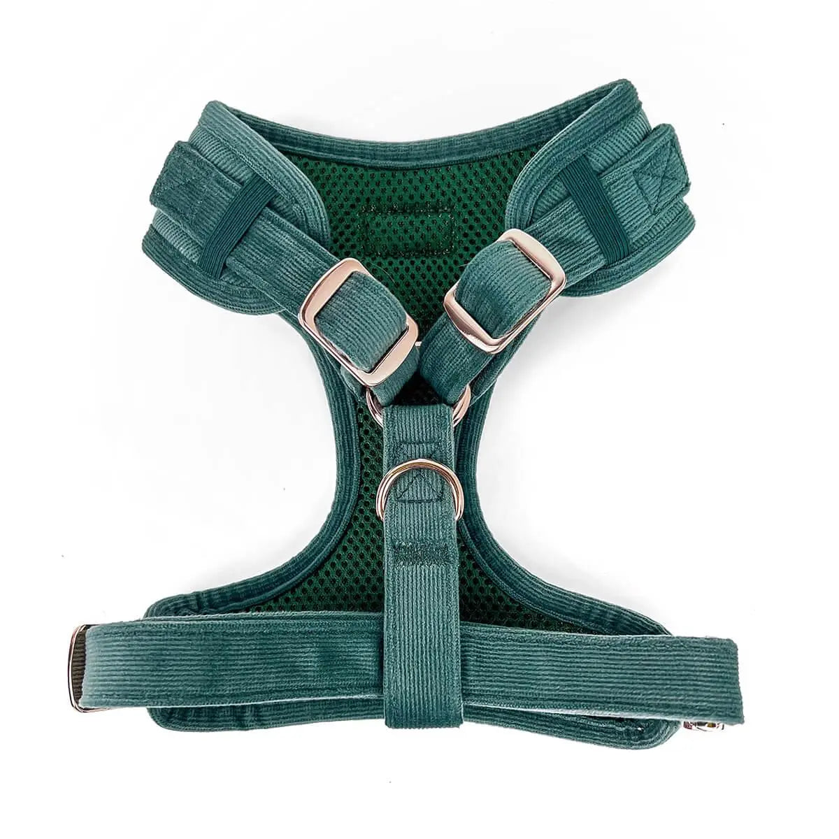 Adjustable Corduroy Dog Harness – Soft Textured Moss Green for Small to Medium Dogs