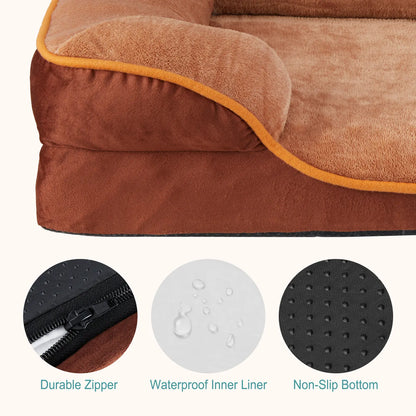 Orthopedic Memory Foam Dog Bed for Large Breeds – Joint Relief with Waterproof, Washable Cover