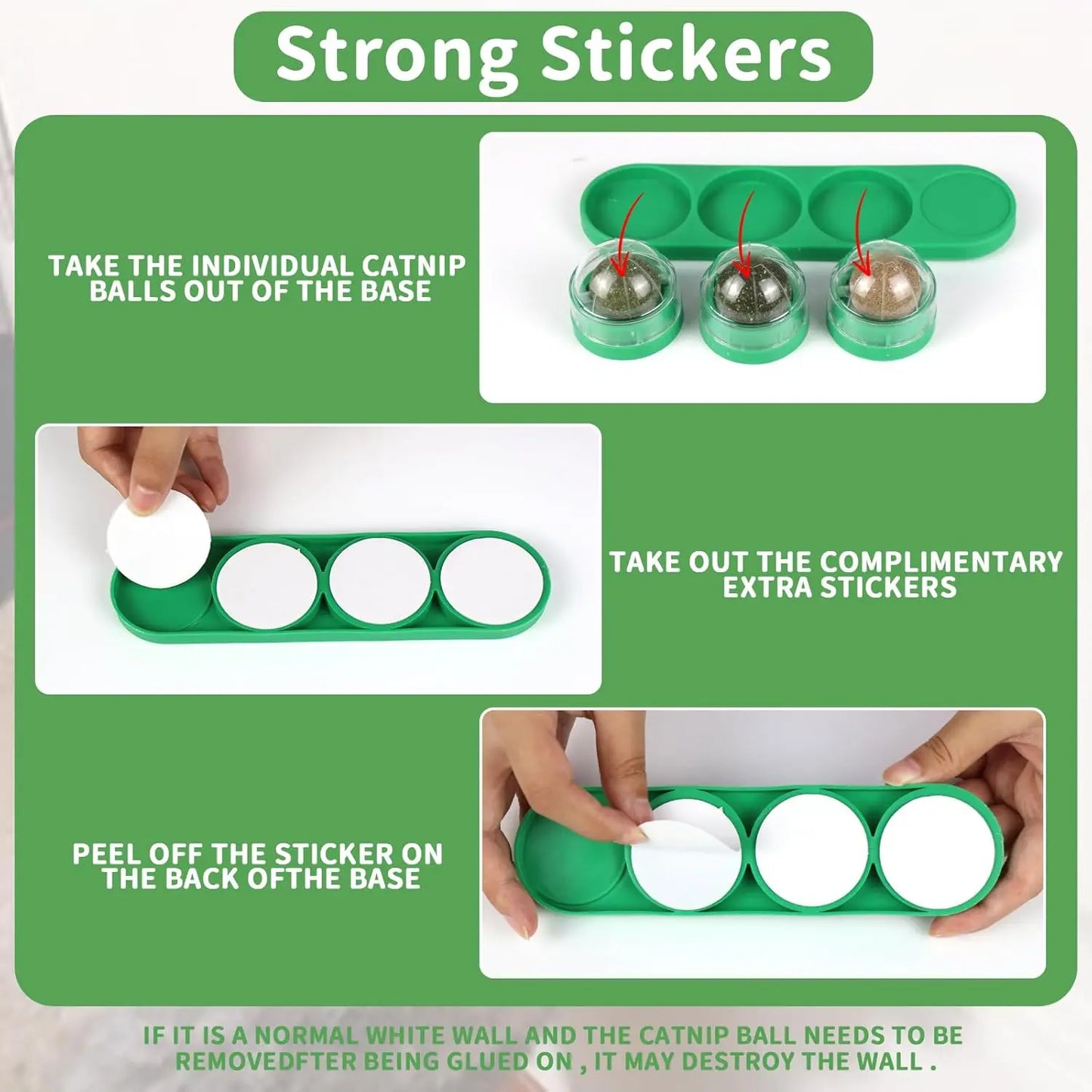 Catnip & Silvervine Dental Chew Balls for Cats – 4-Pack Energy Toy for Active Kittens