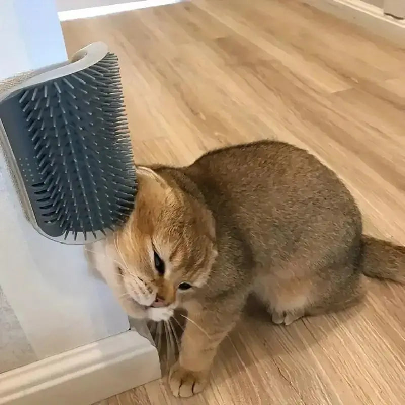Self-Grooming Corner Brush for Cats – Soft Massage Scratcher for Happy, Healthy Fur