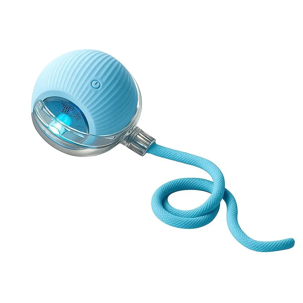 Interactive Cat & Dog Teaser Toy – Rolling Ball with 2 Bonus Tails for Endless Playtime