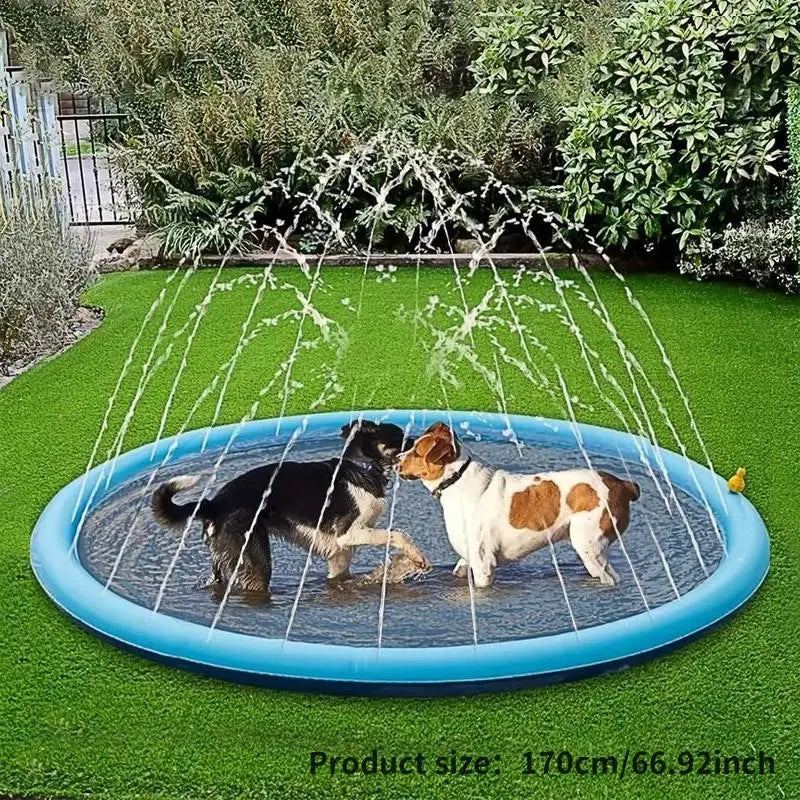 Outdoor Dog Water Sprinkler Pad – Portable Non-Slip Summer Play & Bath Mat for Pets