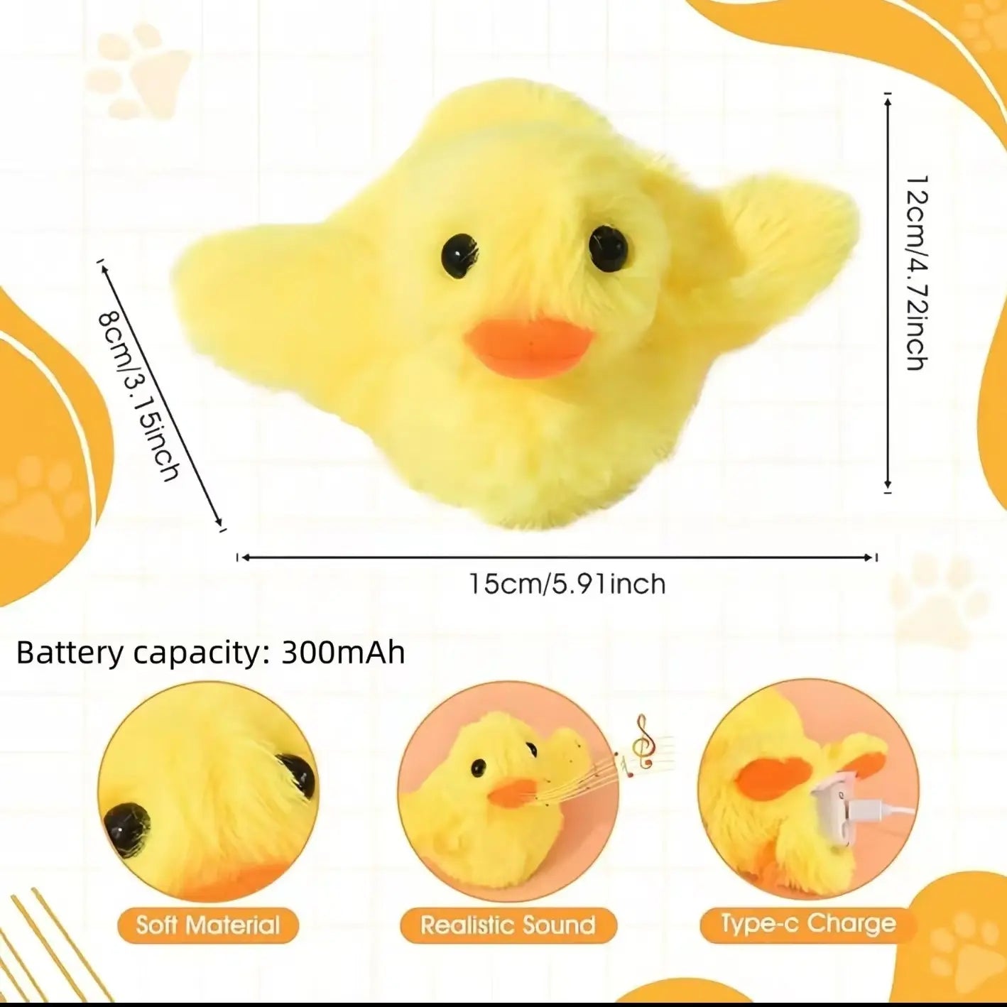 Flapping Duck Electronic Cat Toy – Realistic Motion-Activated Interactive Toy for Indoor Cats