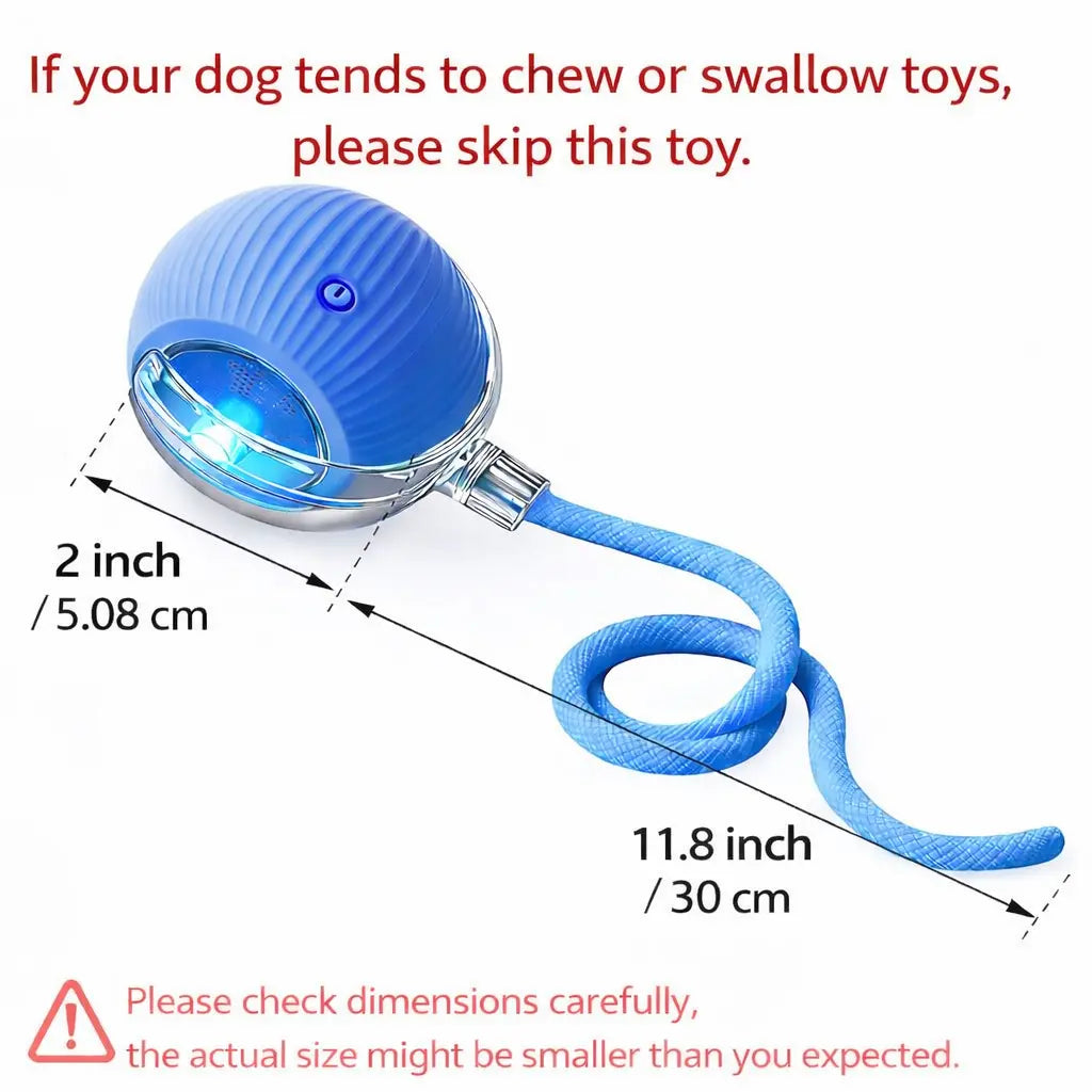 Interactive Cat & Dog Teaser Toy – Rolling Ball with 2 Bonus Tails for Endless Playtime