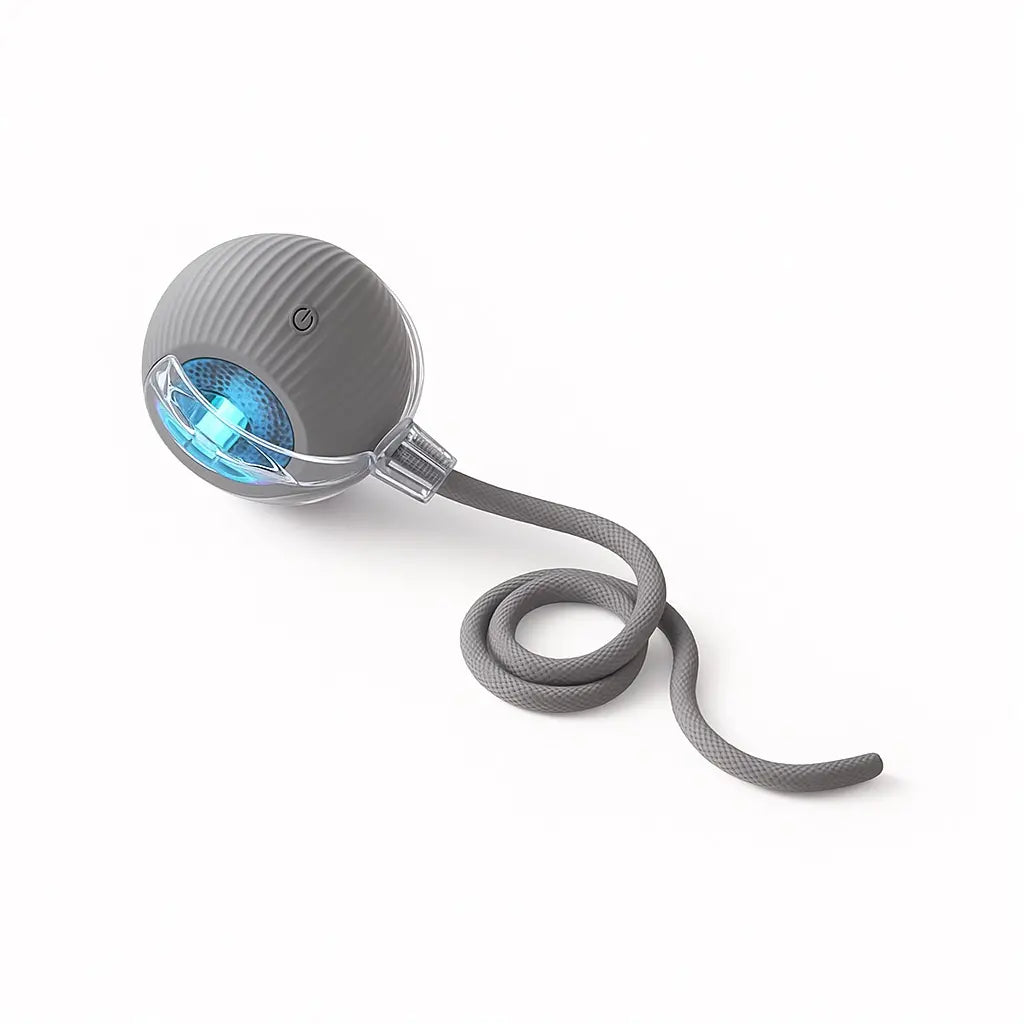 Interactive Cat & Dog Teaser Toy – Rolling Ball with 2 Bonus Tails for Endless Playtime