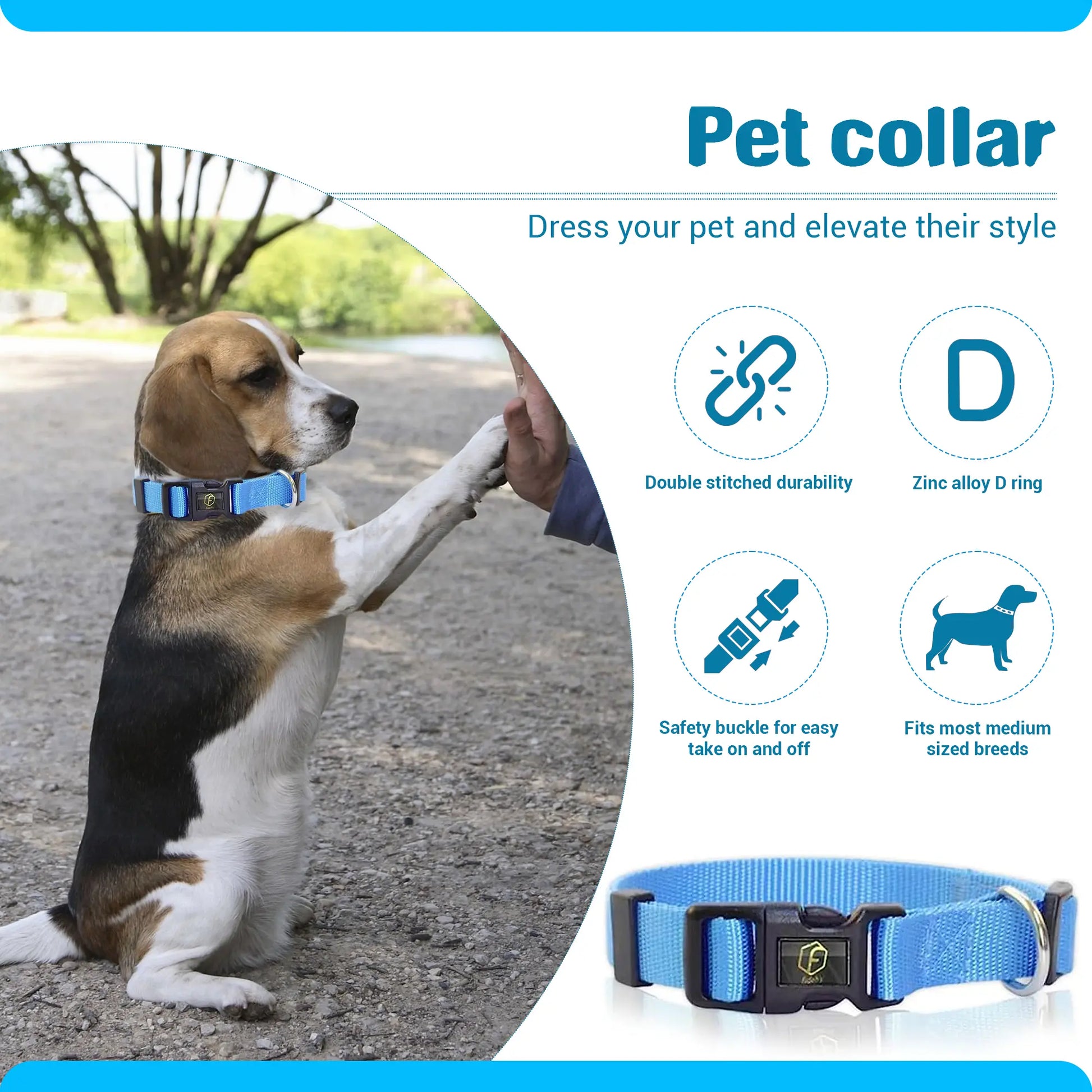 4-in-1 Pet Grooming Kit – Hair Remover Brush, Shedding Comb, Nail Clippers & Collar Included
