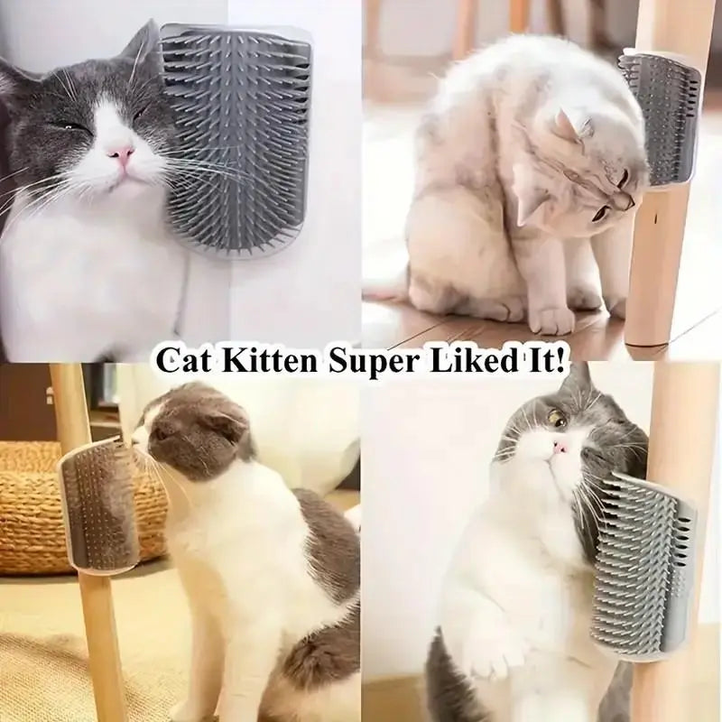 Self-Grooming Corner Brush for Cats – Soft Massage Scratcher for Happy, Healthy Fur