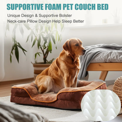 Orthopedic Memory Foam Dog Bed for Large Breeds – Joint Relief with Waterproof, Washable Cover