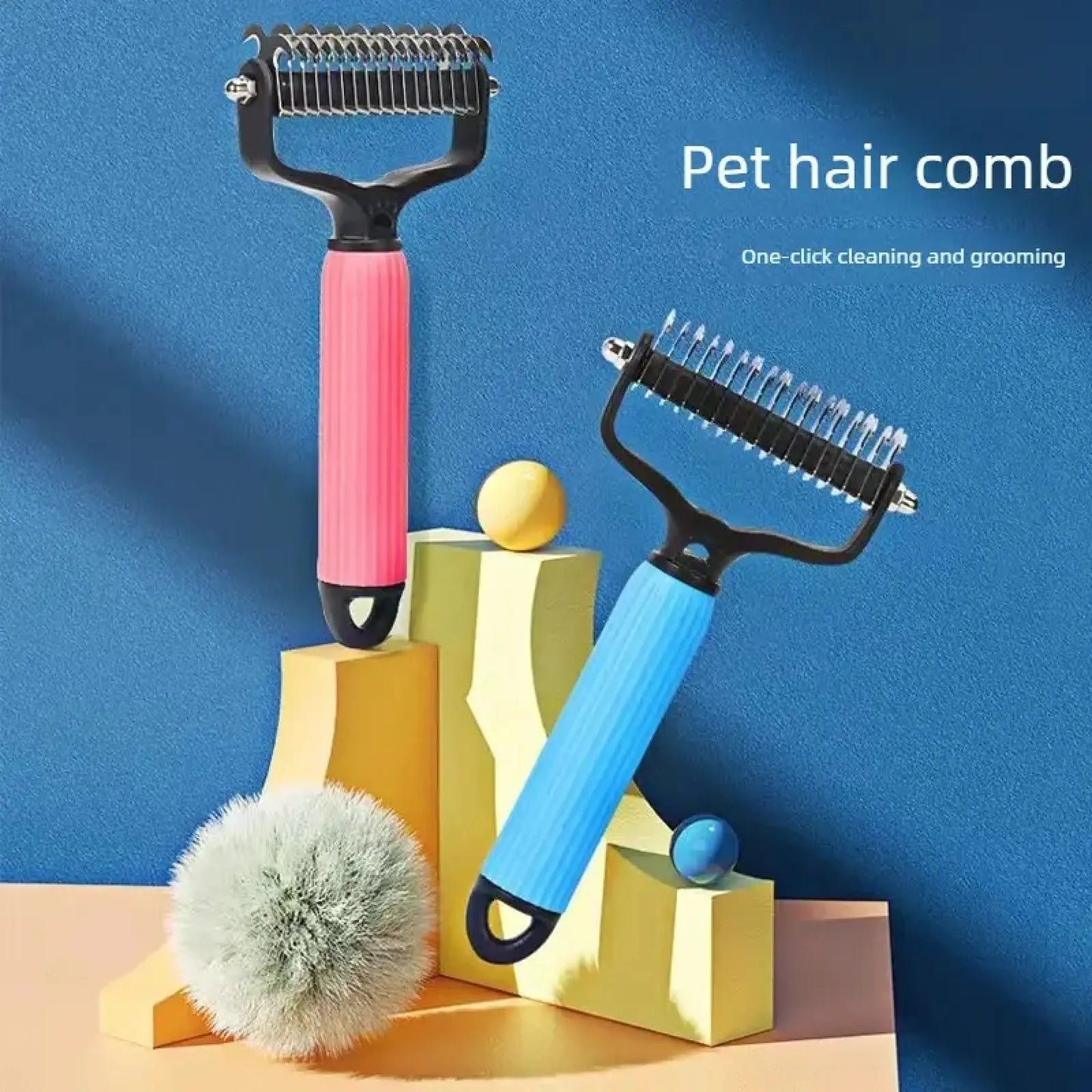 Stainless Steel Double-Sided Detangling Comb for Dogs – Removes Mats, Tangles & Loose Fur