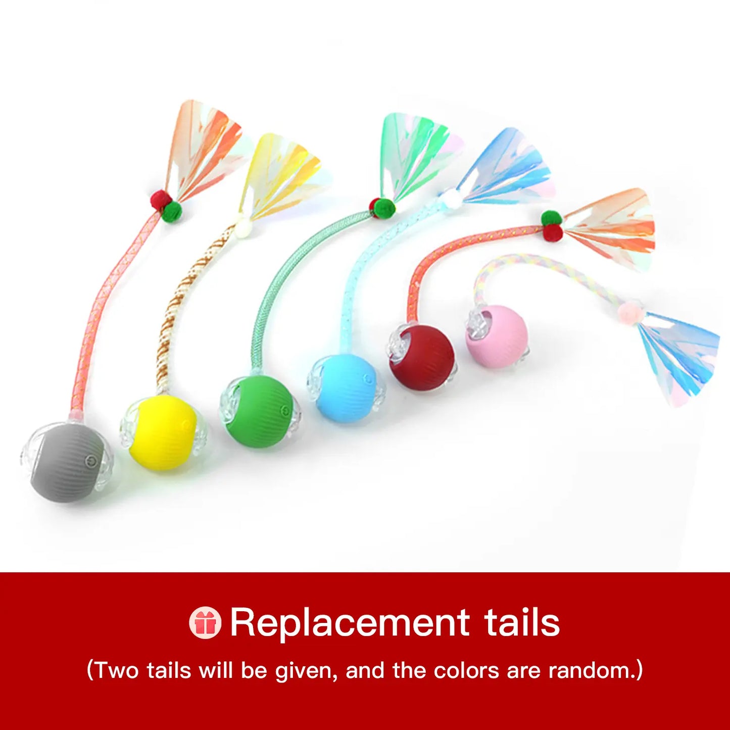 Interactive Cat & Dog Teaser Toy – Rolling Ball with 2 Bonus Tails for Endless Playtime