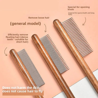 Premium Wooden Flea Comb for Dogs & Cats – Dense Tooth Design for Deep Grooming & Hair Removal