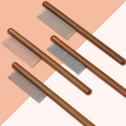 Premium Wooden Flea Comb for Dogs & Cats – Dense Tooth Design for Deep Grooming & Hair Removal