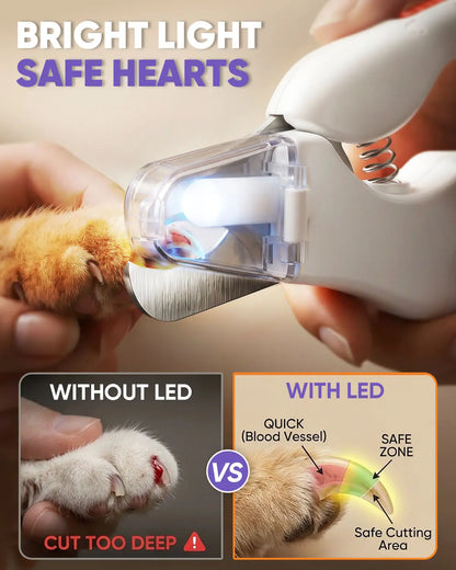 2-in-1 Rechargeable Pet Paw Trimmer & Nail File – LED Light for Safe At-Home Grooming