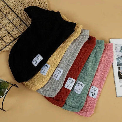 Bear Pattern Knitted Dog Sweater – Warm Winter Pet Clothes for Small Dogs, Cats & Puppies