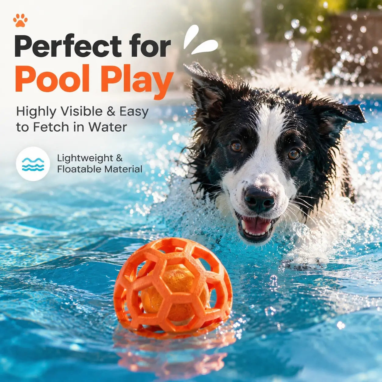 3-Pack Interactive Fetch & Dental Chew Balls for Dogs – Floating TPR Hollow Balls with Tennis Core