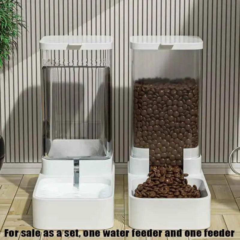 Large Capacity Automatic Pet Feeder & Water Dispenser – 2-in-1 Food & Water Station for Dogs & Cats