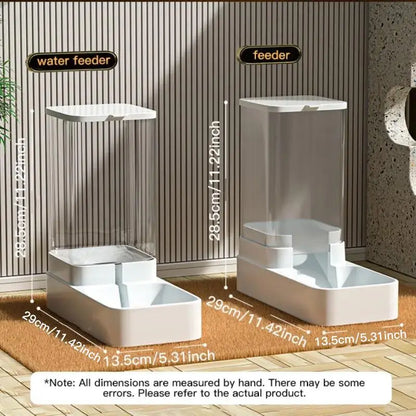 Large Capacity Automatic Pet Feeder & Water Dispenser – 2-in-1 Food & Water Station for Dogs & Cats