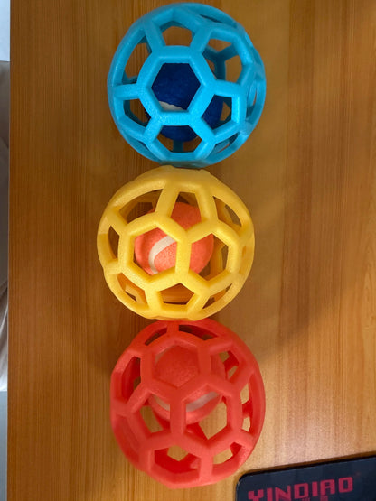 3-Pack Interactive Fetch & Dental Chew Balls for Dogs – Floating TPR Hollow Balls with Tennis Core