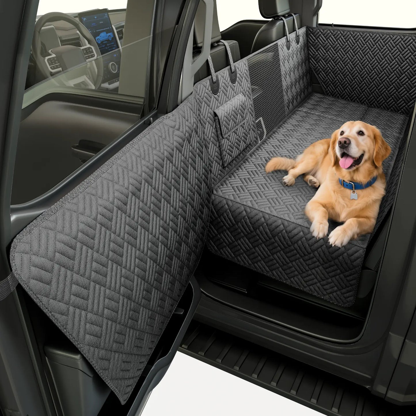 Waterproof Dog Car Seat Hammock Cover – Heavy Duty, 400 lbs Capacity, Fits Cars, SUVs & Trucks