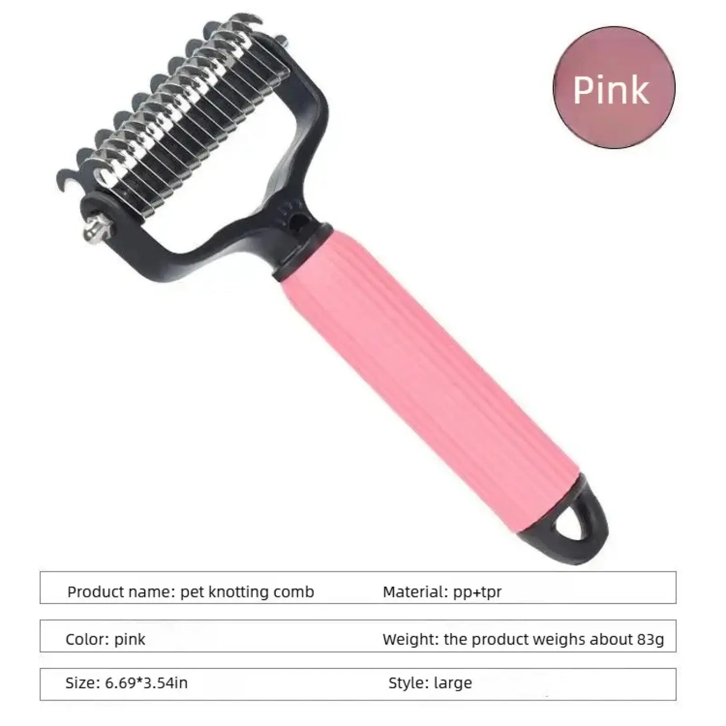 Stainless Steel Double-Sided Detangling Comb for Dogs – Removes Mats, Tangles & Loose Fur