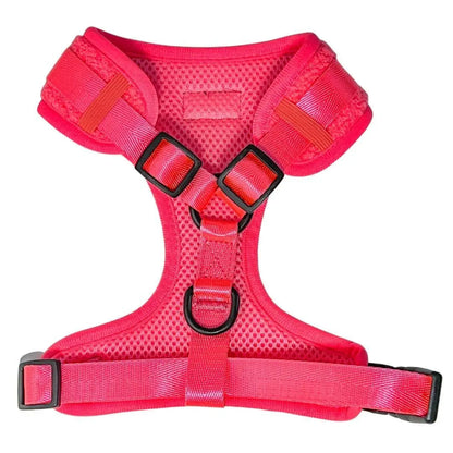 Adjustable Teddy Fabric Dog Harness – Soft & Stylish Fluorescent Pink for Small Dogs
