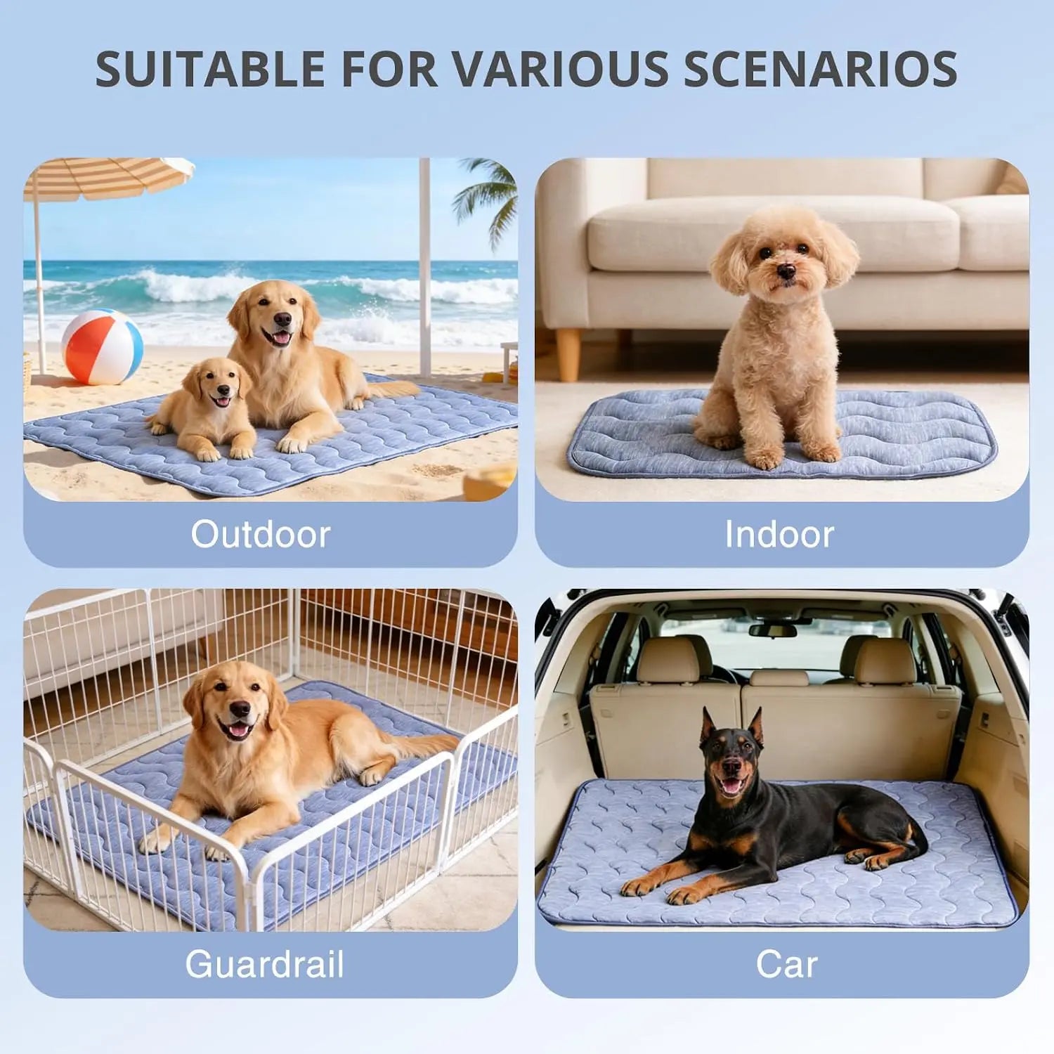 Premium Cooling Mat for Dogs – No Gel, No Electricity, Washable Non-Slip Summer Pad (Q-MAX>0.45)