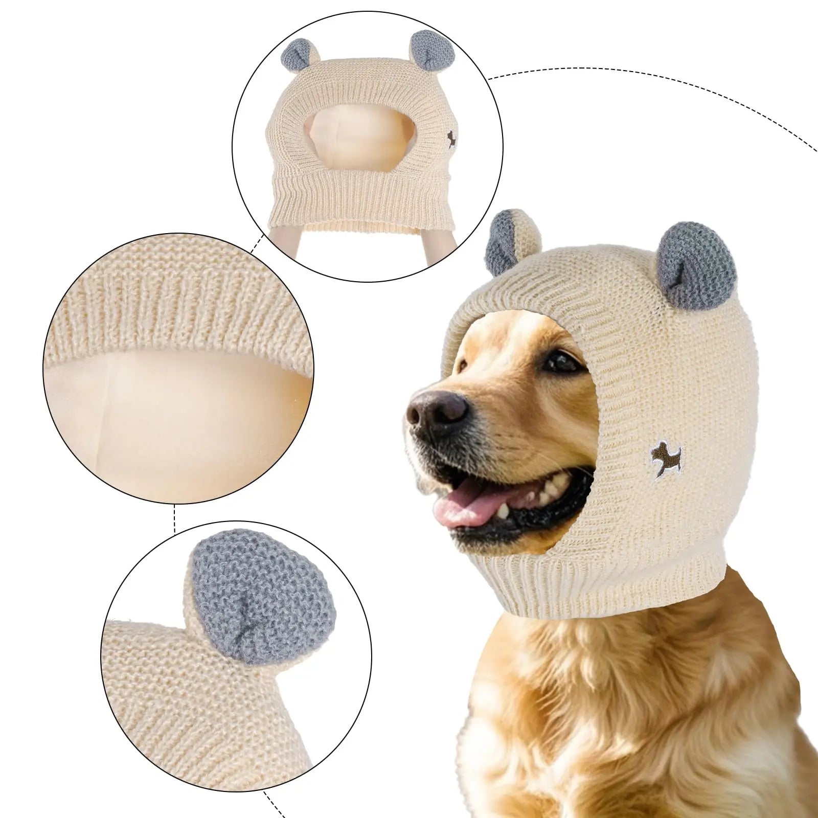 Dog Ear Muffs & Winter Hat – Noise Protection & Warmth for Medium to Large Dogs