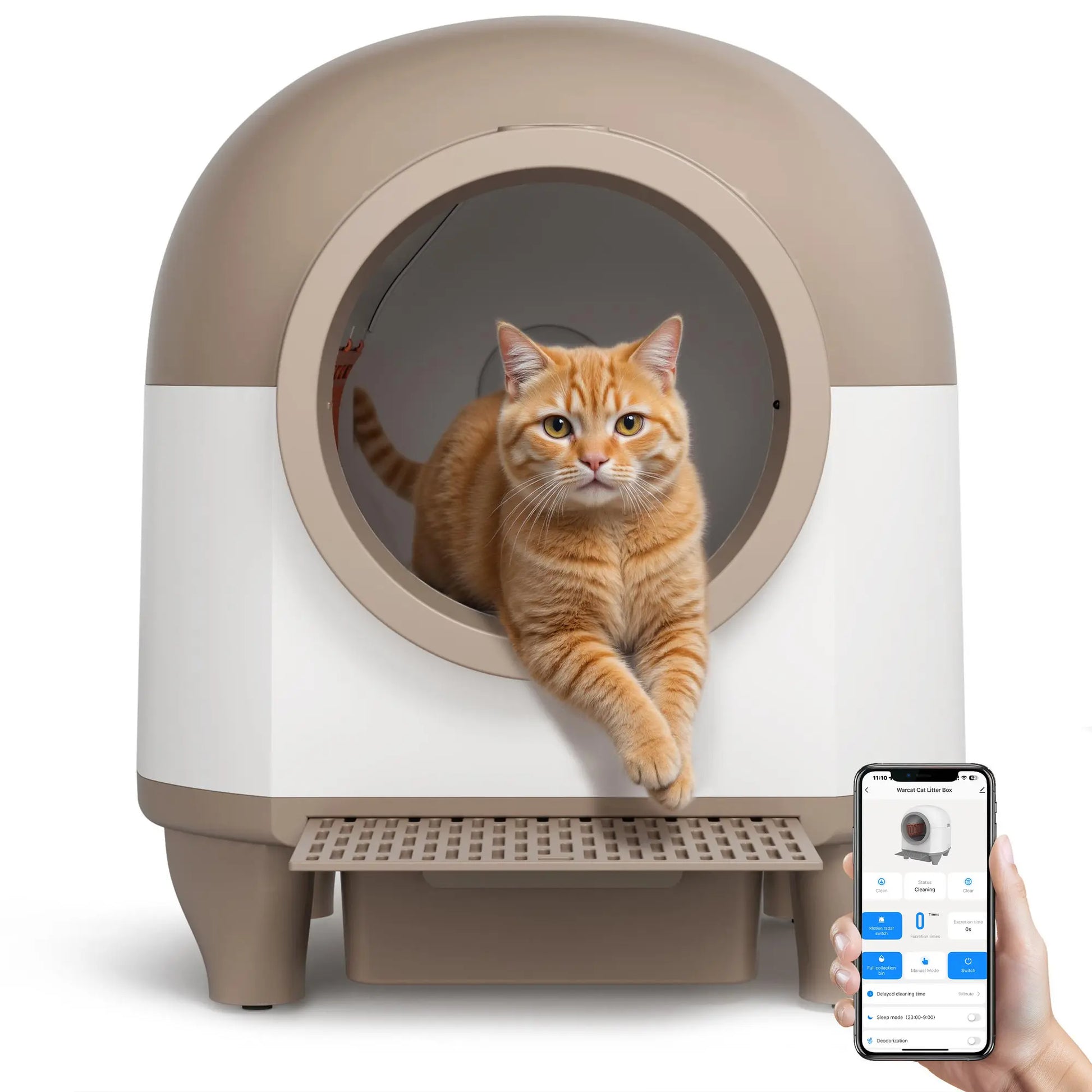 Smart Self-Cleaning Cat Litter Box – 90L, App-Controlled, Auto-Cleaning with Safety Sensors