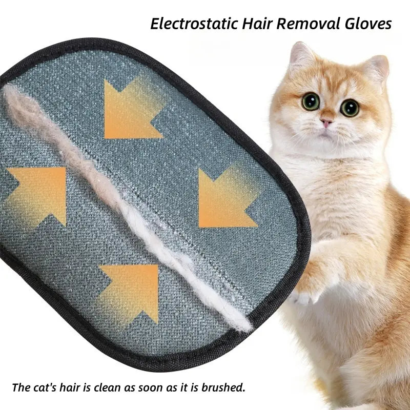 Electrostatic Pet Hair Removal Gloves – Reusable Lint Remover for Furniture, Carpet & Car Seats