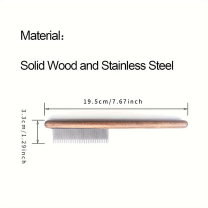 Premium Wooden Flea Comb for Dogs & Cats – Dense Tooth Design for Deep Grooming & Hair Removal