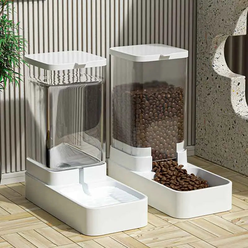 Large Capacity Automatic Pet Feeder & Water Dispenser – 2-in-1 Food & Water Station for Dogs & Cats