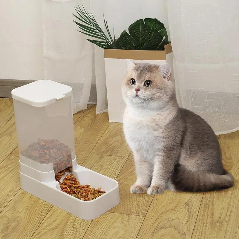 Large Capacity Automatic Pet Feeder & Water Dispenser – 2-in-1 Food & Water Station for Dogs & Cats