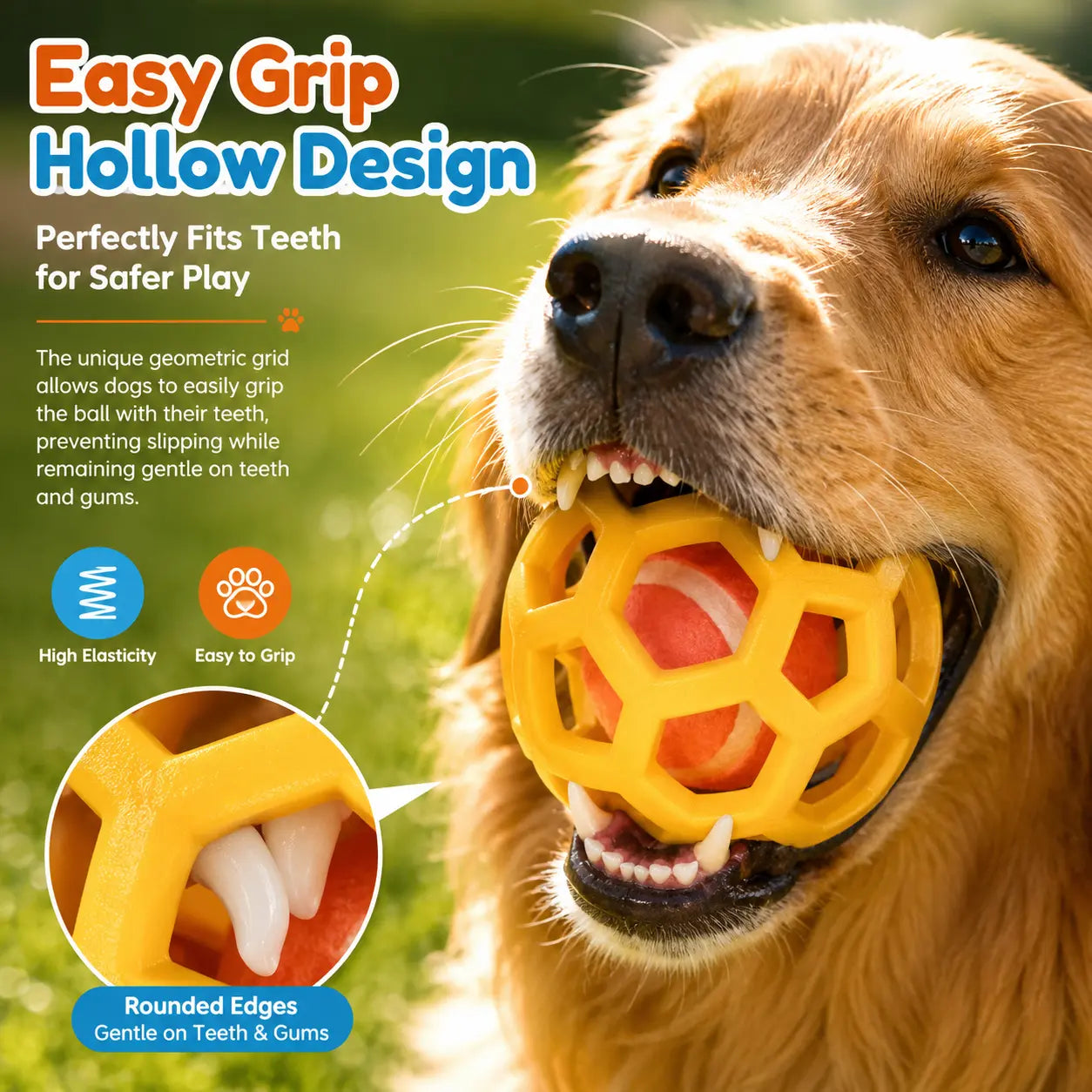 3-Pack Interactive Fetch & Dental Chew Balls for Dogs – Floating TPR Hollow Balls with Tennis Core