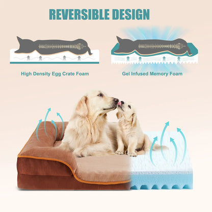 Orthopedic Memory Foam Dog Bed for Large Breeds – Joint Relief with Waterproof, Washable Cover