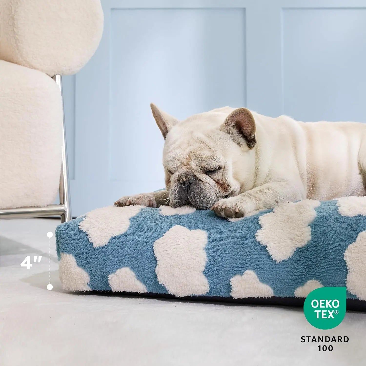 Thick Plush Washable Pet Crate Mattress – Shredded Foam Comfort Bed for Indoor & Outdoor Use