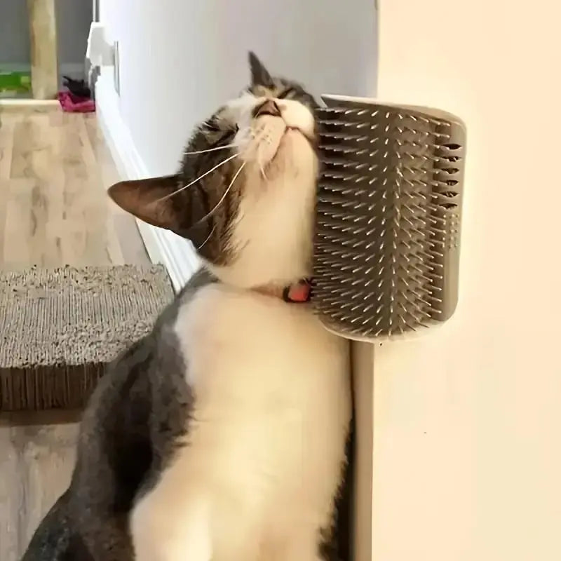 Self-Grooming Corner Brush for Cats – Soft Massage Scratcher for Happy, Healthy Fur