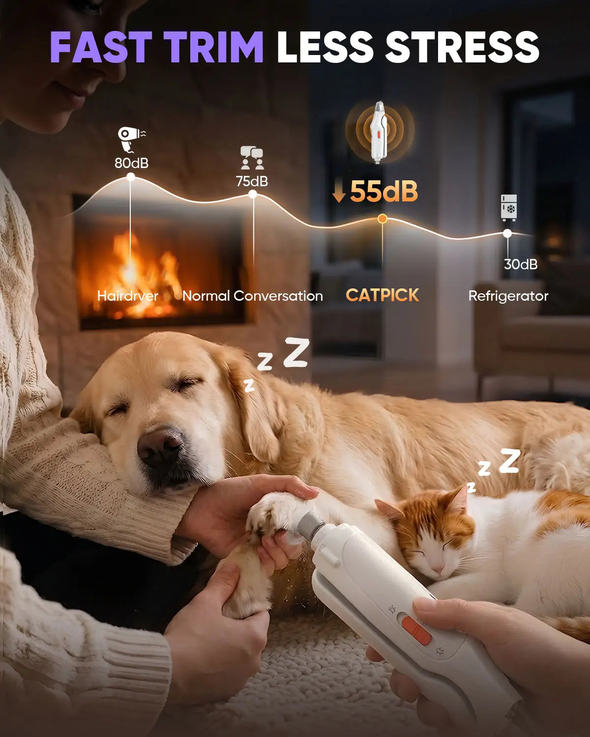 2-in-1 Rechargeable Pet Paw Trimmer & Nail File – LED Light for Safe At-Home Grooming