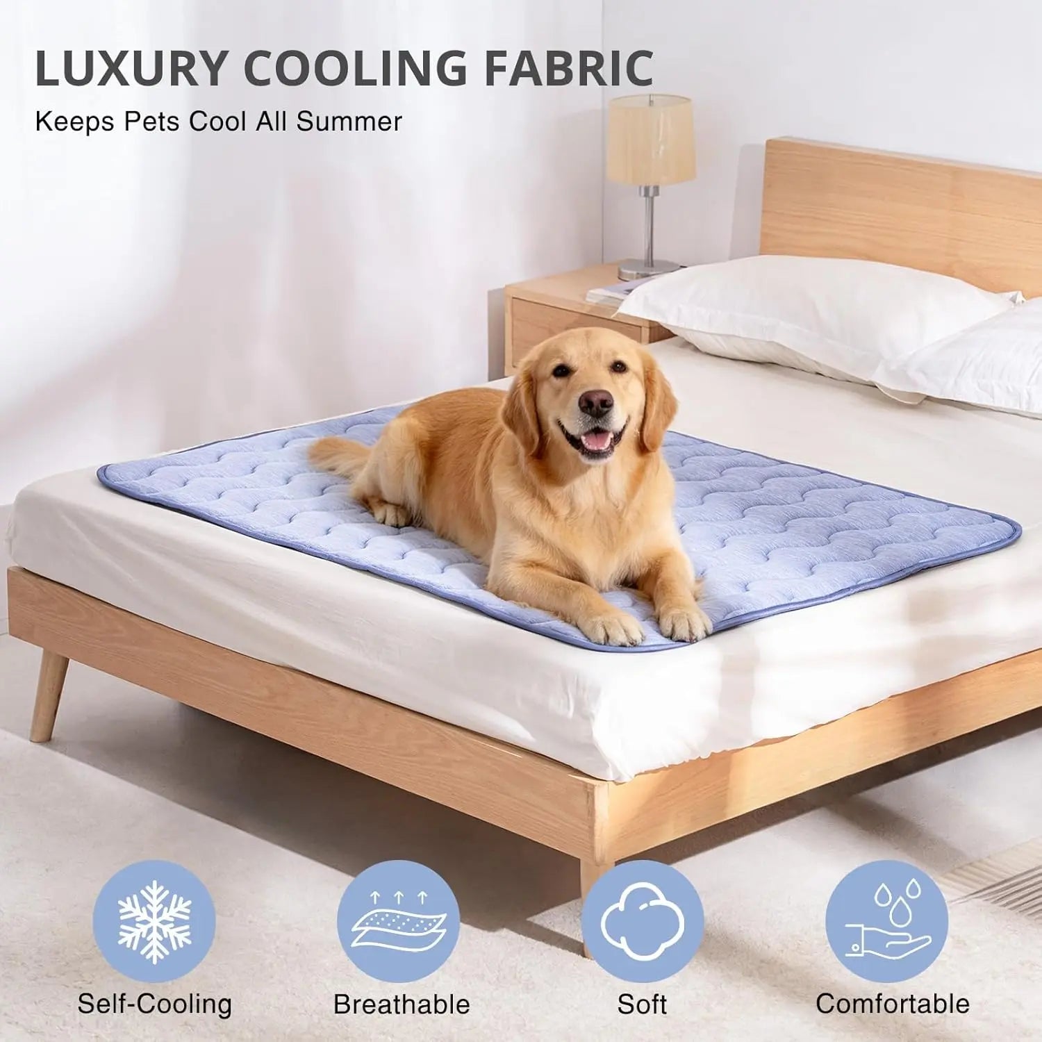 Premium Cooling Mat for Dogs – No Gel, No Electricity, Washable Non-Slip Summer Pad (Q-MAX>0.45)