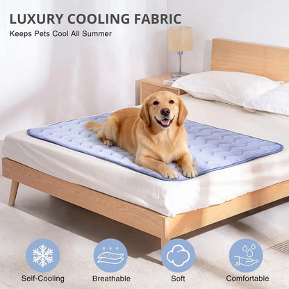 Premium Cooling Mat for Dogs – No Gel, No Electricity, Washable Non-Slip Summer Pad (Q-MAX>0.45)
